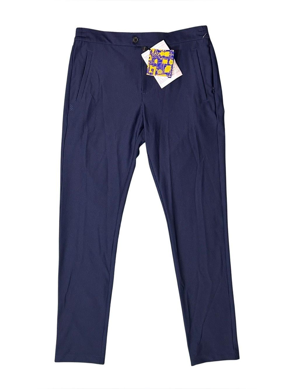 Rhone Navy Blue Seersucker Casual Pull-On Pants Chino NWT M 34x33